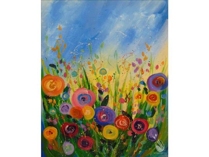 Paint and Sip - Candy Colored Wildflowers - Houston | Classpop!