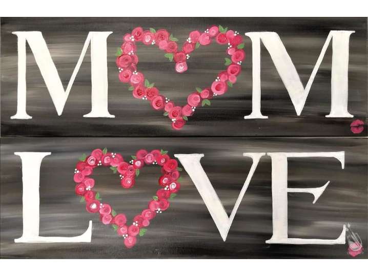 Paint and Sip Roses for Mom Houston Classpop!