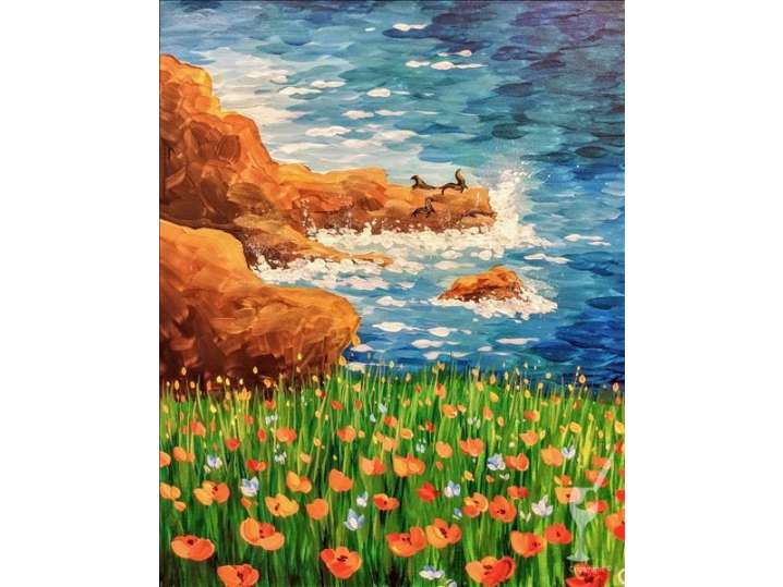 Blooming Poppies on the Seaside (Half-Priced Wine!)