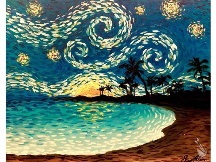 Paint and Sip - Starry Night on the Shore - Houston | Classpop!