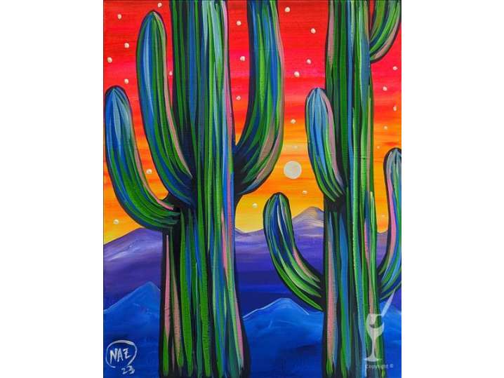 Paint and Sip - Sunset in the Desert - Houston | Classpop!