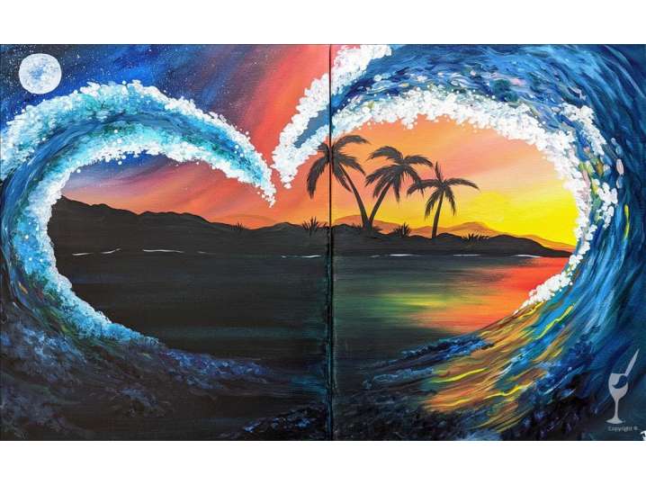 Paint and Sip - Romantic Rip Curl for Two - Houston | Classpop!