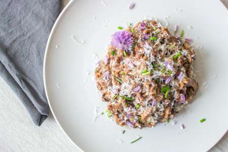 onion and mushroom risotto