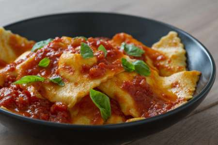 Five Cheese Ravioli With Tomato Sauce