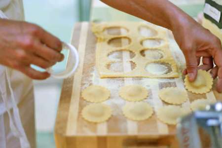 chef making ravioli