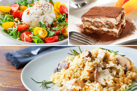 A collage displaying the meals prepared by chef Tara