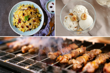 A collage displaying the meals prepared by the chef