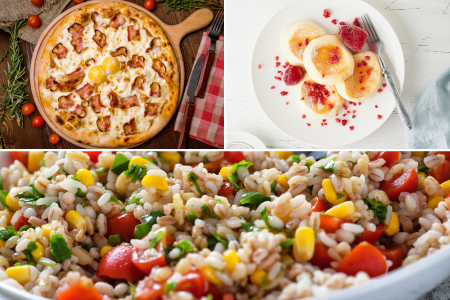 A collage displaying the meals prepared by the chef