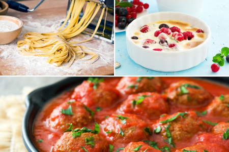 A collage displaying the meals prepared by the chef