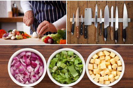 A collage displaying the meals prepared by the chef