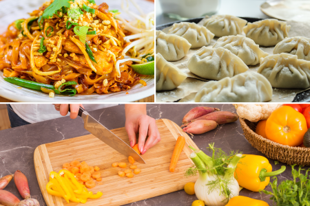 A collage displaying the meals prepared by the chef