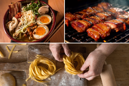 A collage displaying the meals prepared by the chef