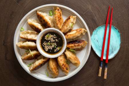 Pan Seared Pork and Shrimp Gyoza