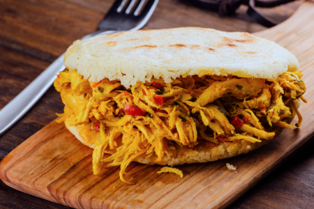 Chicken Carnitas Arepas