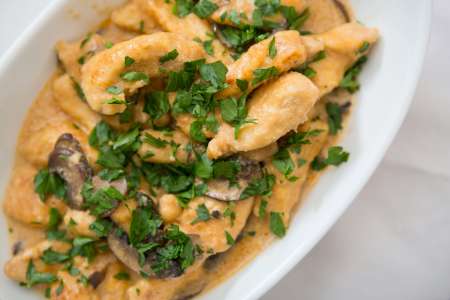 Chicken Marsala with herbs