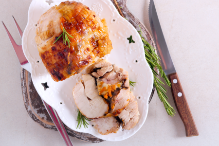 Chicken ballotine with mushrooms