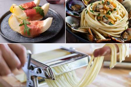 Vibrant Italian Pasta and Seafood Feast