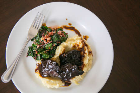 Red wine-braised short ribs