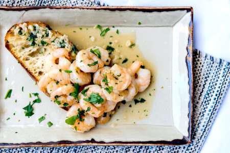 Gambas al Ajillos and crusty bread