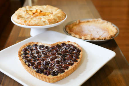 Homemade pies and tarts from a baking class