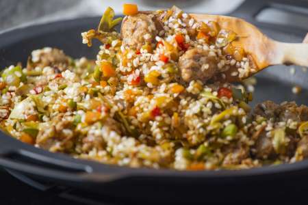 Saffron Vegetable Paella for 2