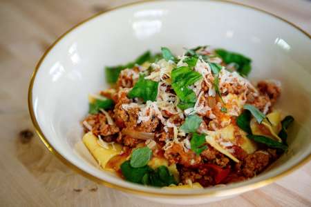 Pappardelle with Tuscan Sausage and Caramelized Onion Ragu