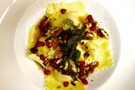 Ravioli with pomegranate