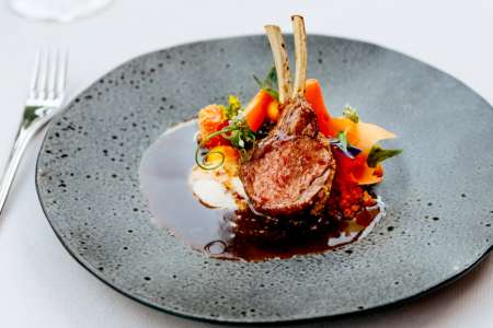 Roast Rack of Lamb Pomegranate Mint