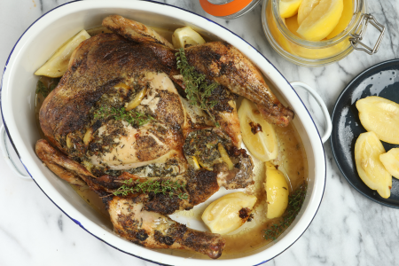 Roasted Chicken With preserved lemons