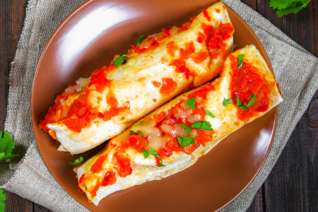 Roasted Chicken and Hatch Chili Enchiladas With Salsa Roja