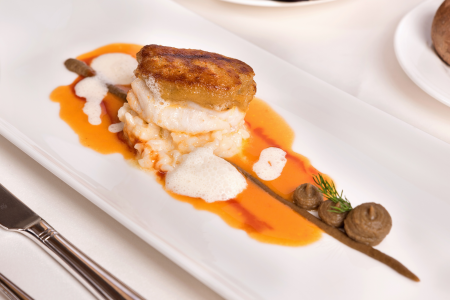 Roasted Monkfish Tail with Risotto Milanese