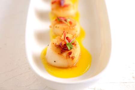 Sauteed Scallops With Mango Puree