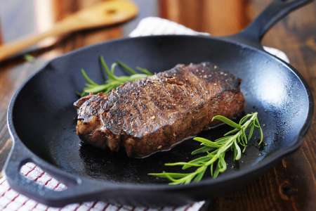 Steak in a skillet