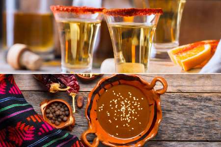 mezcal and mole sauce