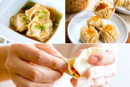 asian wontons, shumai and dumplings