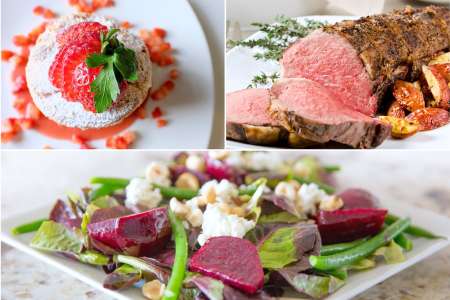 beet salad with strawberry shortcake and pork tenderloin