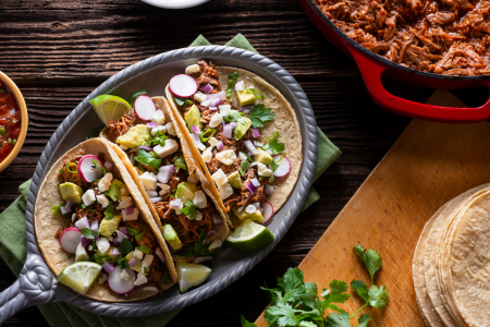 braised pork tacos