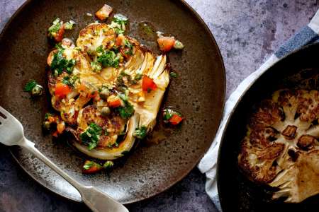 cauliflower steak with chimichurri