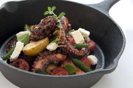 charred octopus with chorizo