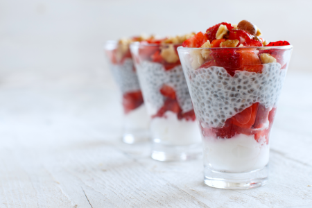 chia berry and granola parfait