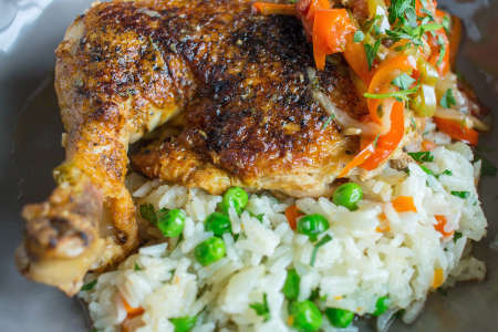 chicken and rice with vegetables