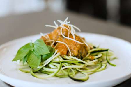 chicken meatballs with zucchini noodles