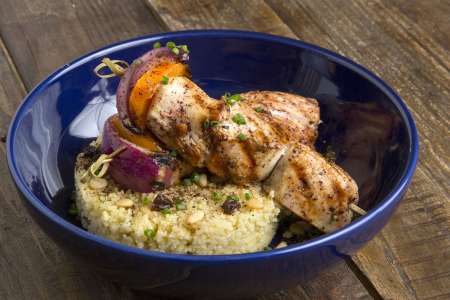 chicken skewers with couscous