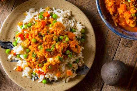 chicken tikka masala with Punjabi Rice