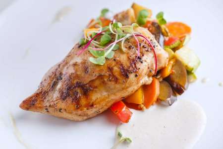 chicken with eggplant caponata