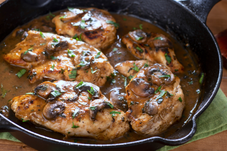 chicken with spinach and mushrooms