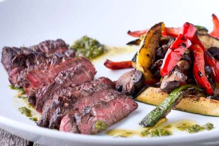 chimichurri steak and peppers