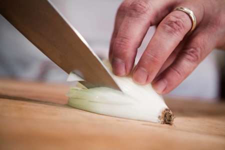 chopping onion