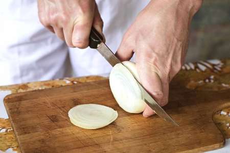 chopping onion