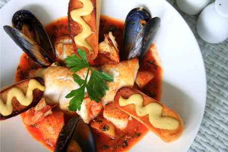 classic bouillabaisse with french bread